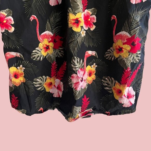 Vintage Levis Shirt Mens XL Black Red Floral Flamingo All Over Print Button Dn - Picture 10 of 13